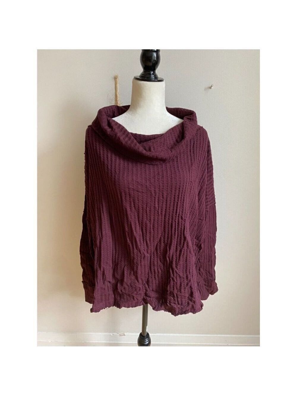Free people BNWT "juicy long sleeve" thermal top sz Small NEW split back